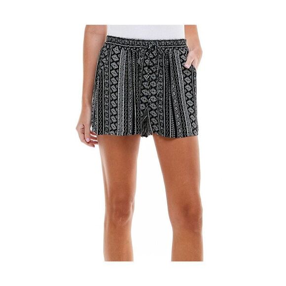 BeBop Shorts Juniors' XS Black White Pockets Comfort Soft Faux-Drawstring NEW - Picture 10 of 12